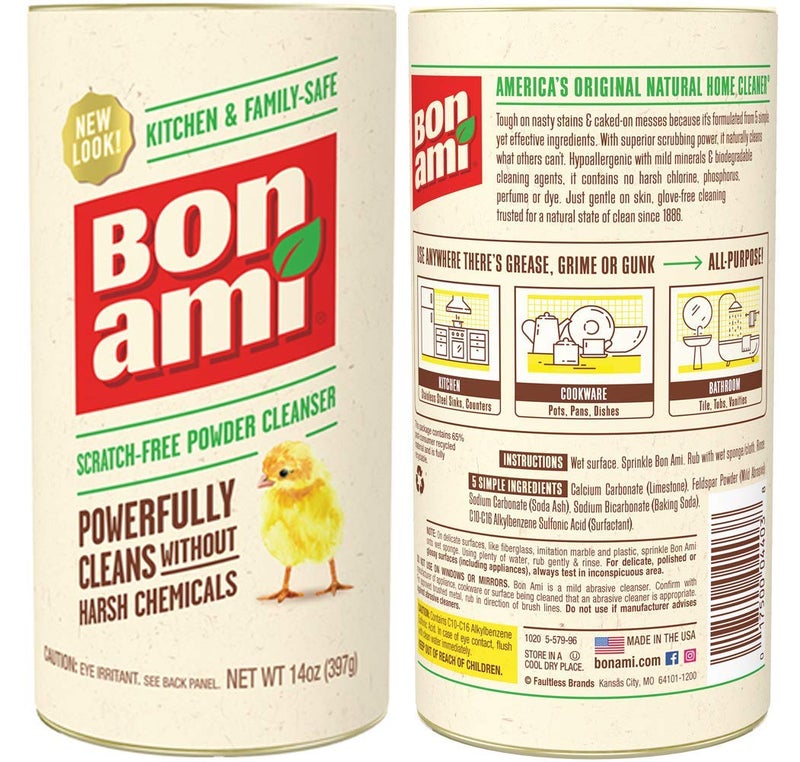 BON AMI Powder Cleanser for Kitchens & Bathrooms - All Types of Surfaces, Cleans Grime & Dirt, Polishes Surfaces, Absorbs Odors (4 Pack)